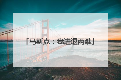 马斯克：我进退两难