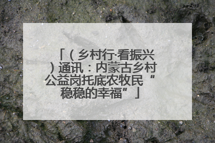 （乡村行·看振兴）通讯：内蒙古乡村公益岗托底农牧民“稳稳的幸福”