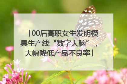 00后高职女生发明模具生产线“数字大脑”，大幅降低产品不良率