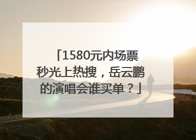 1580元内场票秒光上热搜，岳云鹏的演唱会谁买单？