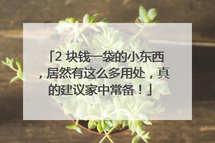 2 块钱一袋的小东西，居然有这么多用处，真的建议家中常备！