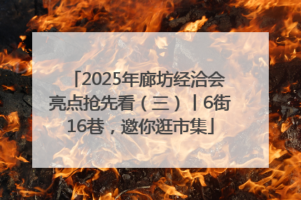2025年廊坊经洽会亮点抢先看（三）丨6街16巷，邀你逛市集