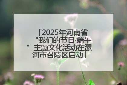 2025年河南省“我们的节日·端午”主题文化活动在漯河市召陵区启动