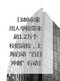 380余家用人单位带来超1.2万个校招岗位，上海启动“百日冲刺”行动