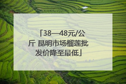 38—48元/公斤 昆明市场榴莲批发价降至最低