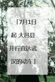 7月1日起 大邑县开行直达武汉的动车
