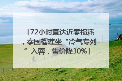 72小时直达近零损耗，泰国榴莲坐“冷气专列”入蓉，售价降30%