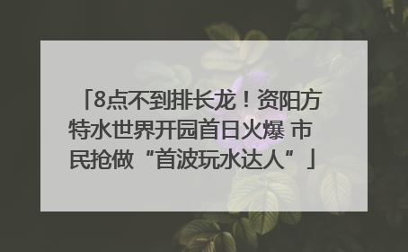 8点不到排长龙！资阳方特水世界开园首日火爆 市民抢做“首波玩水达人”