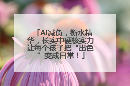 AI减负，衡水精华，长实中硬核实力让每个孩子把“出色”变成日常！