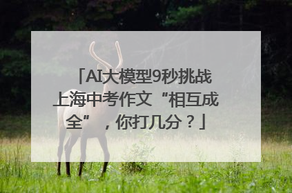AI大模型9秒挑战上海中考作文“相互成全”，你打几分？